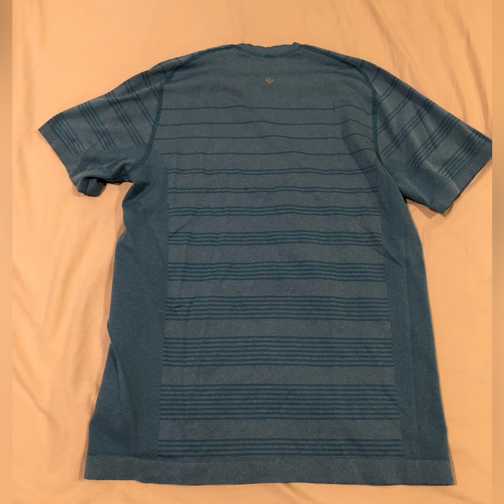 Lululemon Blue Striped Athletic T-Shirt